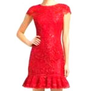 BRAND NEW ALEXA B NITE RUFFLE SHORT SLEEVE SHEATH DRESS